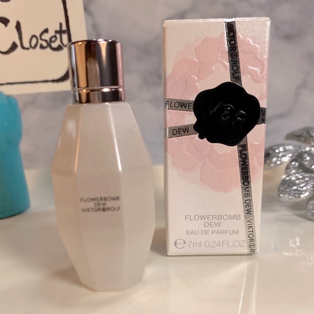 Viktor & Rolf Flowerbomb Dew EDP Floral Rose Pear Musk-Mini 7ml-0.24oz-BOXED-NEW - Picture 2 of 14